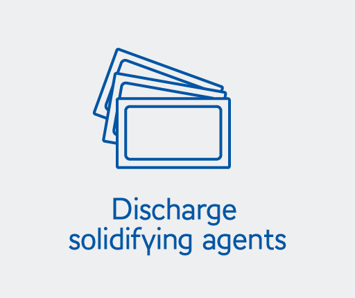 Discharge solidifying agents